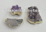 NGC438 20*25mm - 25*30mm freeform druzy amethyst gemstone connectors