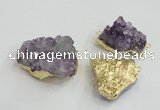 NGC439 20*25mm - 25*30mm freeform druzy amethyst gemstone connectors