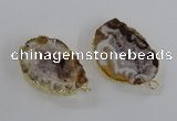 NGC445 18*25mm - 25*35mm freeform druzy agate gemstone connectors