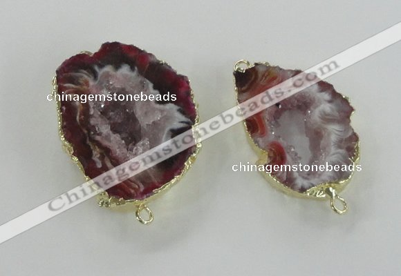 NGC446 18*25mm - 25*35mm freeform druzy agate gemstone connectors