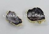 NGC450 18*25mm - 25*35mm freeform druzy agate gemstone connectors