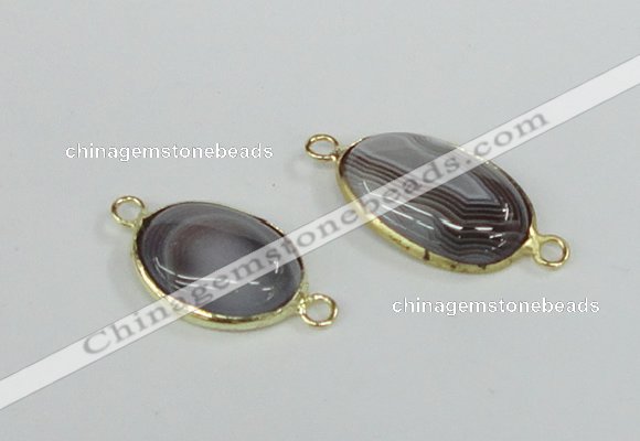 NGC459 13*18mm oval Botswana agate gemstone connectors wholesale