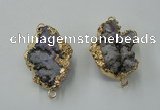 NGC46 20*30mm - 25*35mm freeform druzy agate connectors