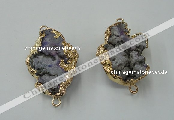 NGC46 20*30mm - 25*35mm freeform druzy agate connectors