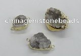 NGC463 15*20mm - 20*25mm freeform druzy agate gemstone connectors