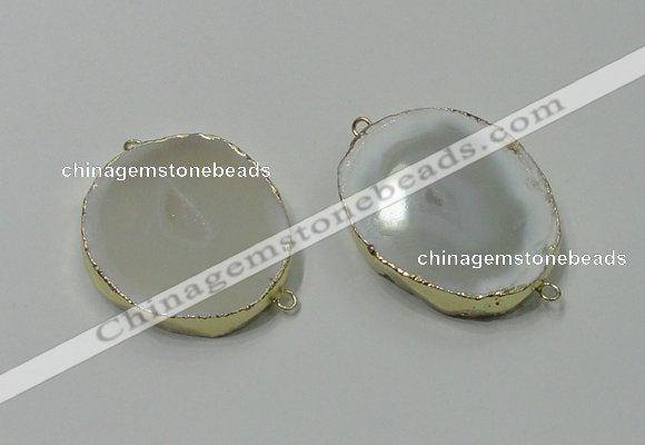 NGC467 30*35mm - 30*40mm freeform druzy agate gemstone connectors
