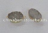 NGC470 20*30mm oval druzy agate gemstone connectors wholesale