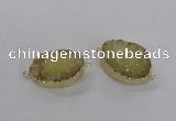 NGC471 20*30mm oval druzy agate gemstone connectors wholesale