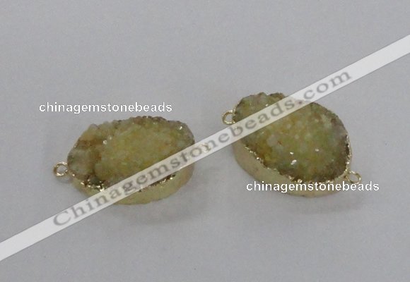 NGC471 20*30mm oval druzy agate gemstone connectors wholesale