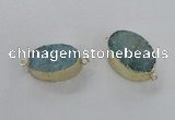 NGC474 20*30mm oval druzy agate gemstone connectors wholesale