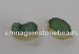 NGC475 20*30mm oval druzy agate gemstone connectors wholesale