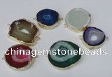 NGC483 25*30mm - 35*40mm freefrom druzy agate gemstone connectors