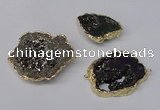 NGC487 25*35mm - 40*45mm freefrom plated druzy agate connectors