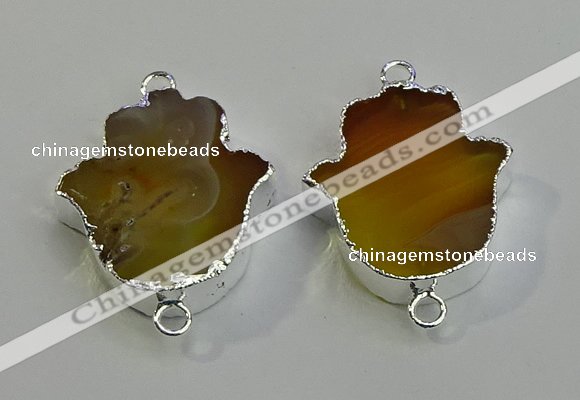 NGC5013 22*30mm - 25*35mm hamsahand agate gemstone connectors