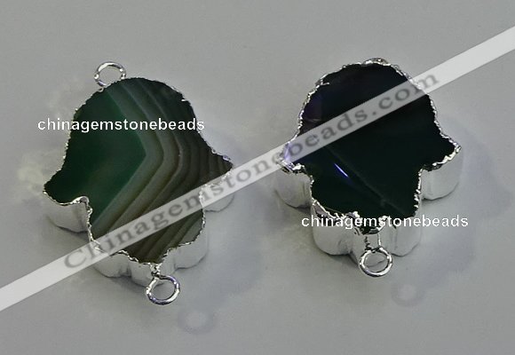 NGC5014 22*30mm - 25*35mm hamsahand agate gemstone connectors