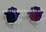 NGC5015 22*30mm - 25*35mm hamsahand agate gemstone connectors