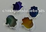 NGC5016 22*30mm - 25*35mm hamsahand agate gemstone connectors