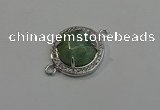 NGC5021 20mm flat round amazonite with rhinestone connectors