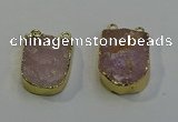 NGC5026 20*35mm - 25*40mm freeform rose quartz connectors