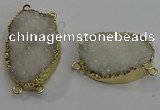 NGC5040 25*35mm - 35*45mm freeform druzy quartz connectors