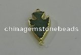 NGC5052 20*35mm – 25*40mm arrowhead green aventurine connectors