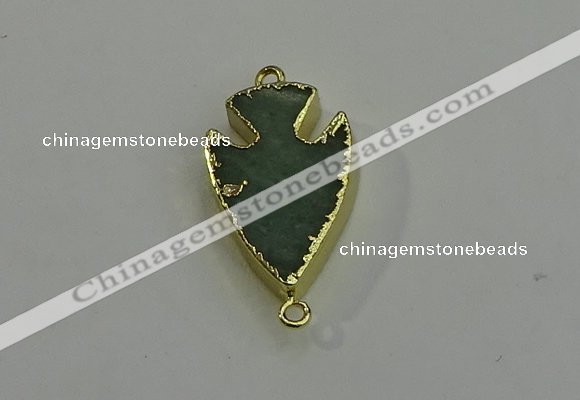 NGC5052 20*35mm – 25*40mm arrowhead green aventurine connectors