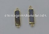 NGC5055 8*28mm - 10*30mm rectangle agate gemstone connectors