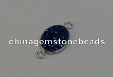 NGC5061 15*20mm oval plated druzy agate connectors wholesale