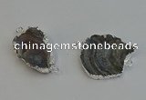 NGC5063 30*40mm - 38*42mm freeform druzy agate connectors