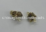 NGC507 8*10mm - 12*14mm freeform plated druzy agate connectors