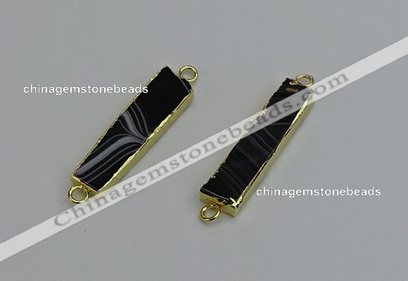 NGC5072 8*35mm - 10*40mm rectangle agate gemstone connectors