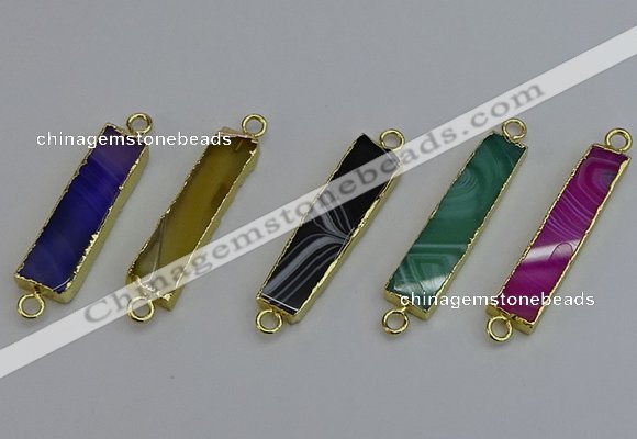 NGC5073 8*35mm - 10*40mm rectangle agate gemstone connectors