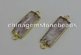 NGC5076 12*30mm - 15*35mm faceted rectangle light amethyst connectors