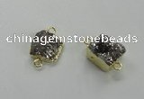 NGC508 8*10mm - 12*14mm freeform plated druzy agate connectors