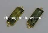 NGC5080 12*30mm - 15*35mm rectangle green rutilated quartz connectors