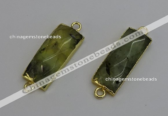 NGC5080 12*30mm - 15*35mm rectangle green rutilated quartz connectors