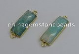 NGC5082 12*30mm - 15*35mm faceted rectangle amazonite connectors