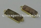 NGC5087 12*30mm - 15*30mm faceted rectangle moonstone connectors