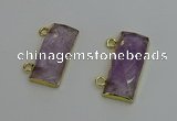 NGC5097 12*30mm - 15*35mm faceted rectangle light amethyst connectors