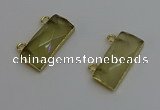 NGC5098 12*30mm - 15*35mm faceted rectangle lemon quartz connectors