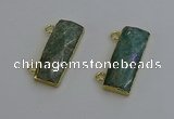 NGC5102 12*30mm - 15*35mm faceted rectangle amazonite connectors