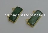 NGC5104 12*30mm - 15*35mm faceted rectangle green aventurine connectors