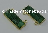 NGC5105 12*30mm - 15*30mm rectangle African green stone connectors