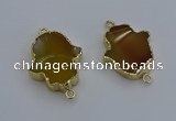 NGC5114 22*30mm - 25*35mm hamsahand agate gemstone connectors