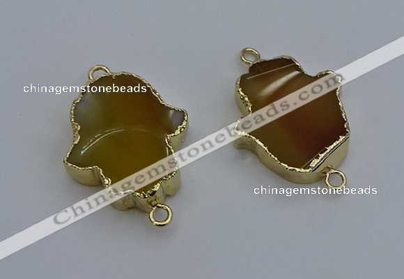 NGC5114 22*30mm - 25*35mm hamsahand agate gemstone connectors