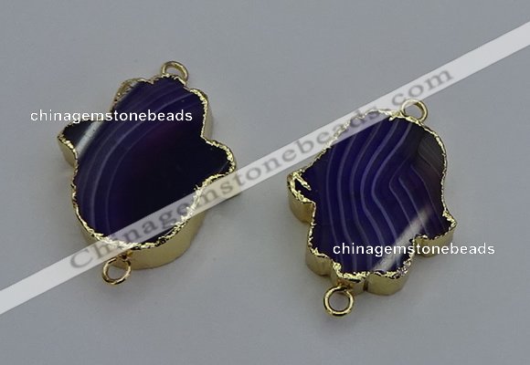 NGC5119 22*30mm - 25*35mm hamsahand agate gemstone connectors