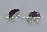 NGC5124 10*20mm - 12*20mm moon druzy amethyst gemstone connectors