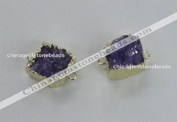 NGC513 15*16mm - 16*17mm freeform druzy agate connectors