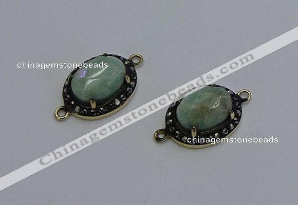 NGC5133 16*20mm oval amazonite gemstone gemstone connectors