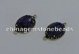 NGC5134 16*20mm oval lapis lazuli gemstone gemstone connectors